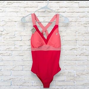 NWT ZeroXposure One Piece Padded Swimwear Size Large Pink and Coral
